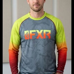 Men's Long Sleeve Shirt - Gray and Orange